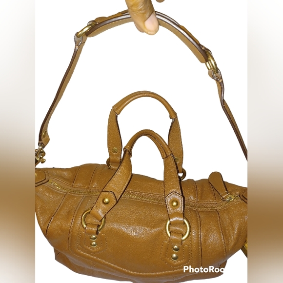 COACH TAN LEATHER SATCHEL HANDBAG W/ SHOULDER STRAP EUC - Picture 10 of 15
